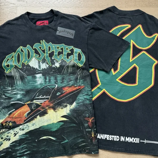 2025 God Speed Luxury Men's T-shirts Designer Brand Hollow Rock Band Retro Washed Short Sleeve T-shirts - AliExpress 200000343 - Image 6