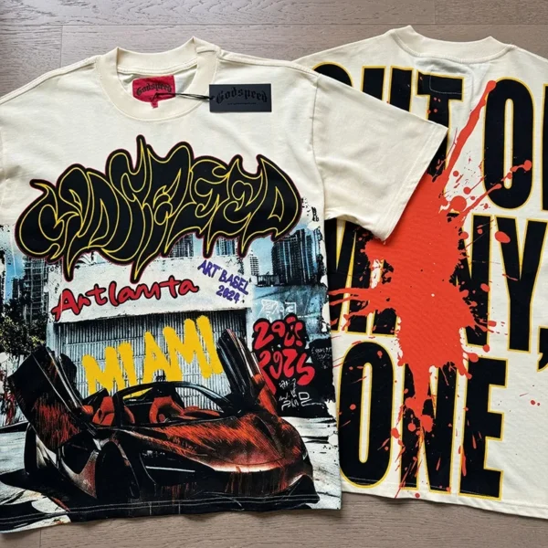 2025 God Speed Luxury Men's T-shirts Designer Brand Hollow Rock Band Retro Washed Short Sleeve T-shirts - AliExpress 200000343 - Image 5