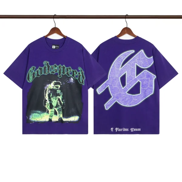 2025 Men's Women's Clothing GOD SPEED T-shirt Real Photo Play Baseball Pattern Letters Logo Print Godspeed Short Sleeve Loose Ca - AliExpress 200000343 - Image 3