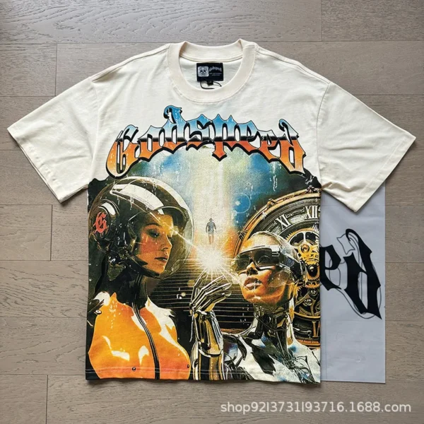 New beauty God skull speed rock band black short sleeve t-shirt trendy tops - AliExpress 200000343 - Image 2