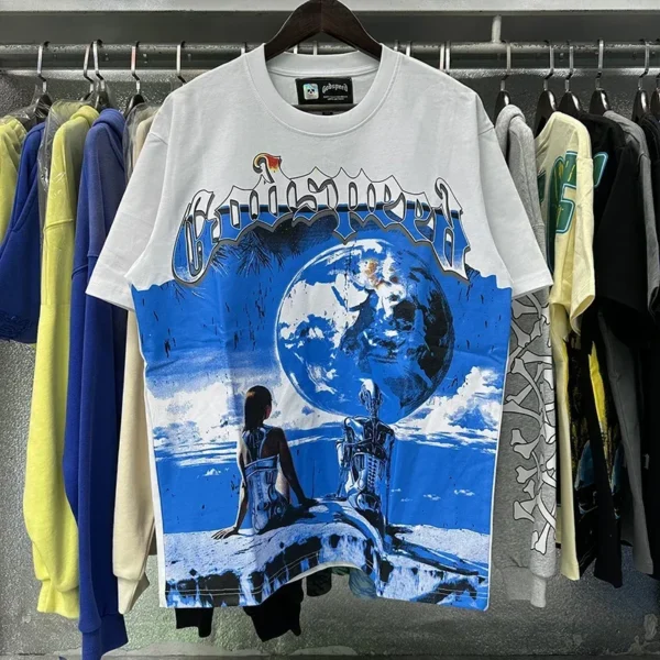 2025 GOD SPEED Life's A Gamble Big Face Godspeed Render Short Sleeve Casual ONeck Cotton Men Women Print O-Neck T-shirts - AliExpress 200000343 - Image 3