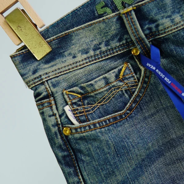 High Quality 12oz Selvedge Denim Shorts Men's American Retro Washed 100% Cotton Jeans Shorts Trendy Casual Summer Style 5KM - AliExpress 200000343 - Image 5
