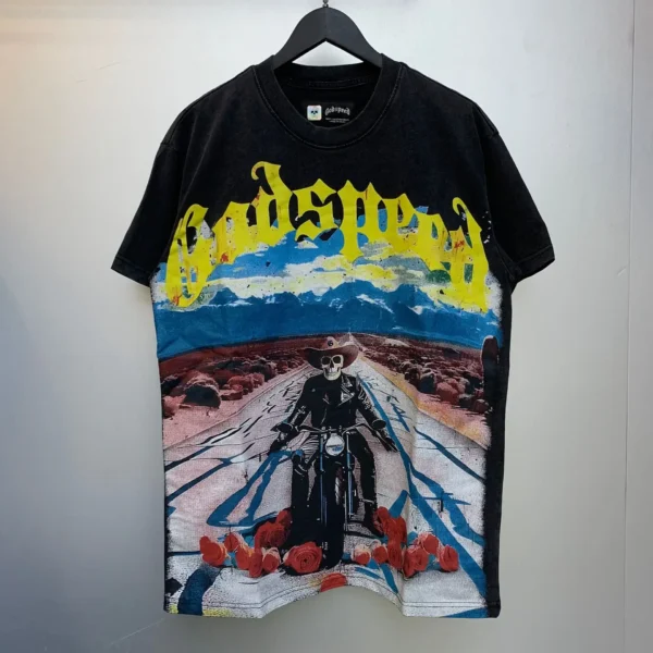 2025 Harajuku Hip Hop GOD SPEED T-shirt Car Skeleton Print Streetwear Men Women Loose Casual Summer New Godspeed Short Sleeve Te - AliExpress 200000343 - Image 6