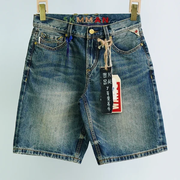 High Quality 12oz Selvedge Denim Shorts Men's American Retro Washed 100% Cotton Jeans Shorts Trendy Casual Summer Style 5KM - AliExpress 200000343