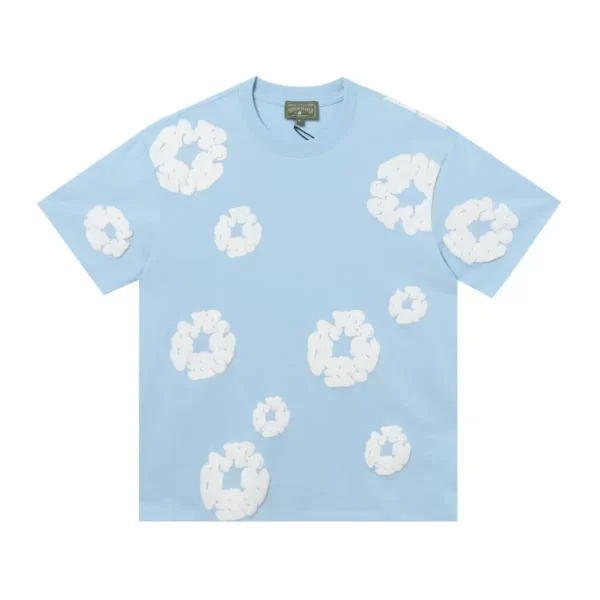 DENIM TEARS Cross border Hot selling Foam Cotton Flower Short sleeved T-shirt American Trendy Brand Men and Women - AliExpress 200000345 - Image 3