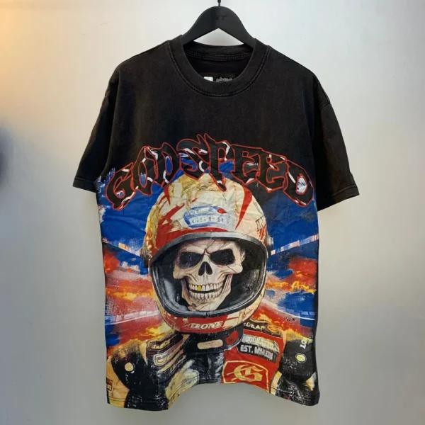 2025 Harajuku Hip Hop GOD SPEED T-shirt Car Skeleton Print Streetwear Men Women Loose Casual Summer New Godspeed Short Sleeve Te - AliExpress 200000343 - Image 5