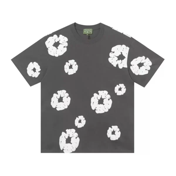 DENIM TEARS Cross border Hot selling Foam Cotton Flower Short sleeved T-shirt American Trendy Brand Men and Women - AliExpress 200000345 - Image 5
