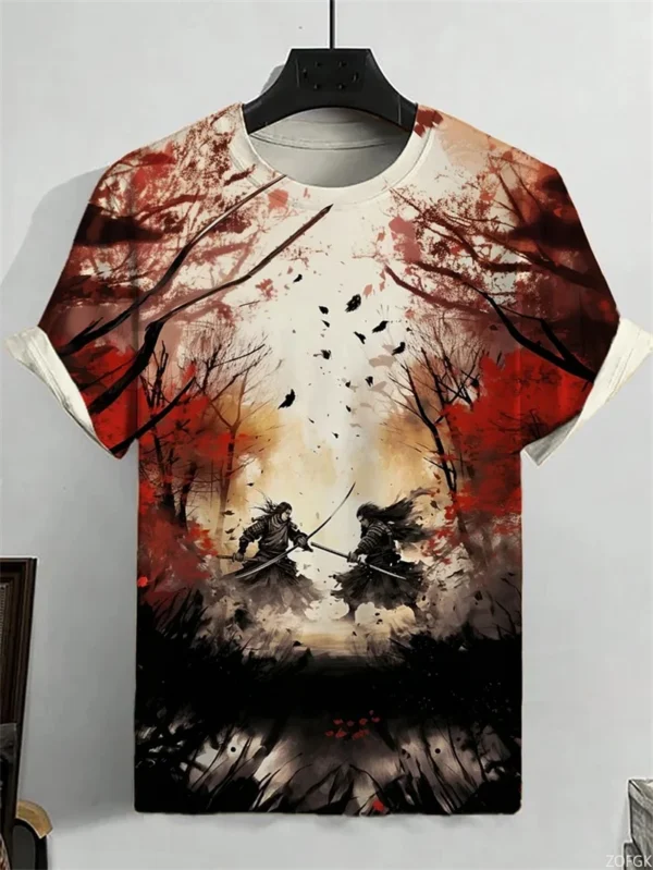 Japanese Ukiyo-e Graphic T Shirts For Men Fashion Trend Short Sleeve 3D Printed Summer T-shirts Cool Streetwear Harajuku Tees - AliExpress 1501 - Image 4