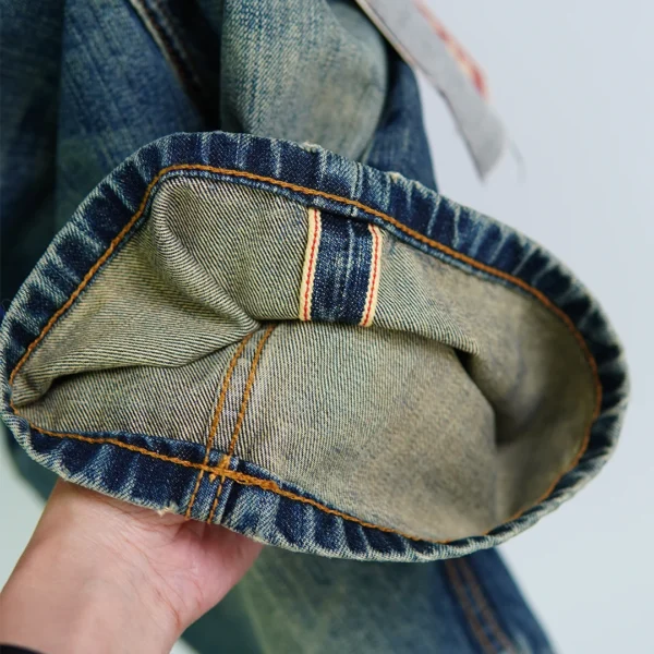 High Quality 12oz Selvedge Denim Shorts Men's American Retro Washed 100% Cotton Jeans Shorts Trendy Casual Summer Style 5KM - AliExpress 200000343 - Image 4