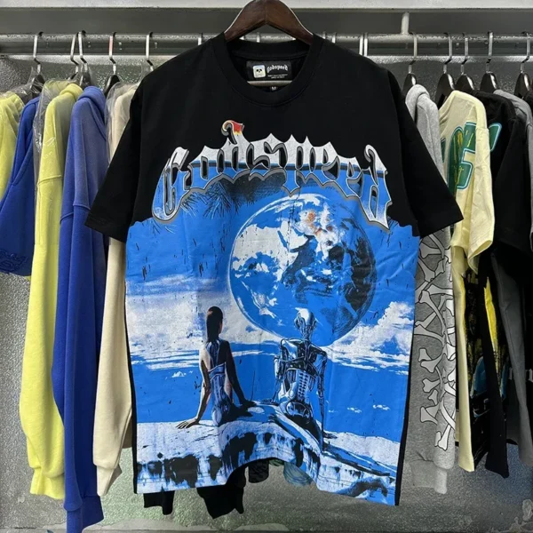 2025 GOD SPEED Life's A Gamble Big Face Godspeed Render Short Sleeve Casual ONeck Cotton Men Women Print O-Neck T-shirts - AliExpress 200000343