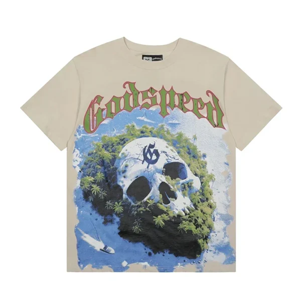 2025 GOD SPEED Life's A Gamble Big Face Godspeed High Quality Short Sleeve Oversized Men Women Cotton O-Neck Black - AliExpress 200000343 - Image 2