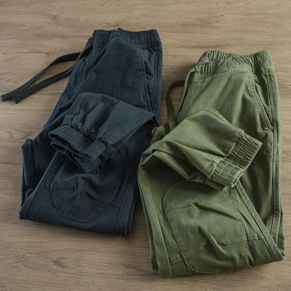 2024 Autumn New American Retro Heavyweight Woven Lumbering Cargo Pants Men's Simple 97% Cotton Washed Straight Casual Trousers - AliExpress 200000343 - Image 2