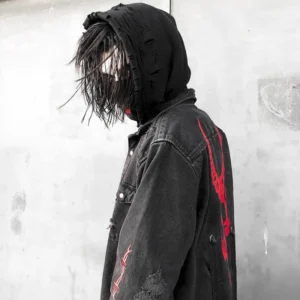 Skull Printing Denim Jacket Mens Harajuku Gothic Coats Vintage Halloween Clothes Spring Autumn Lightweight High Street Jacket - AliExpress 200000343