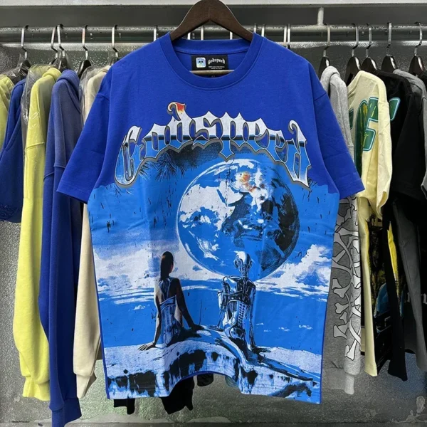 2025 GOD SPEED Life's A Gamble Big Face Godspeed Render Short Sleeve Casual ONeck Cotton Men Women Print O-Neck T-shirts - AliExpress 200000343 - Image 5