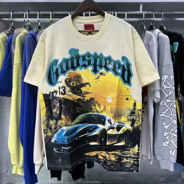 2025 GOD SPEED Life's A Gamble Big Face Godspeed Render Short Sleeve Men Women T-shirts O-Neck - AliExpress 200000343 - Image 3